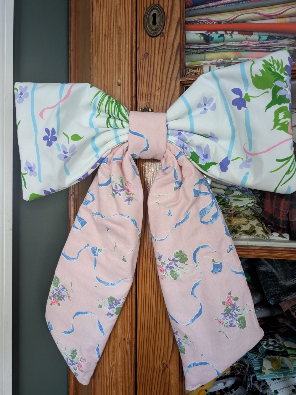 Cottagecore Oversized Fabric Bow Classroom Decor Wall Hanging